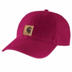 'Carhartt' Men's Adjustable Canvas Cap - Beet Red