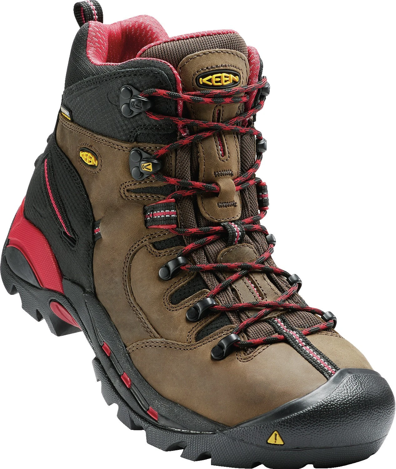 'Keen Utility' Men's 6" Pittsburgh WP Steel Toe - Bison Brown / Red / Black - Image 2