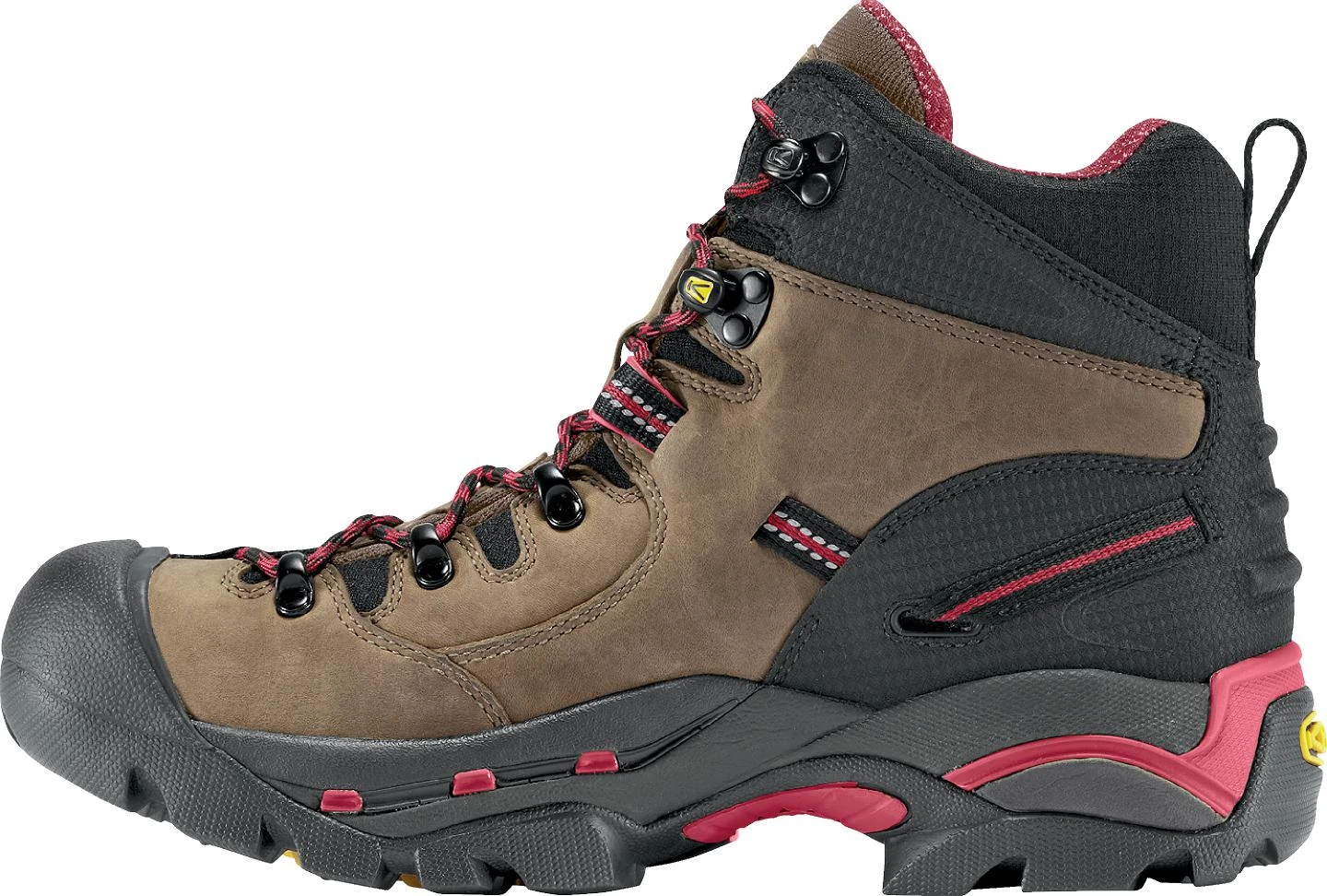 'Keen Utility' Men's 6" Pittsburgh WP Steel Toe - Bison Brown / Red / Black - Image 3