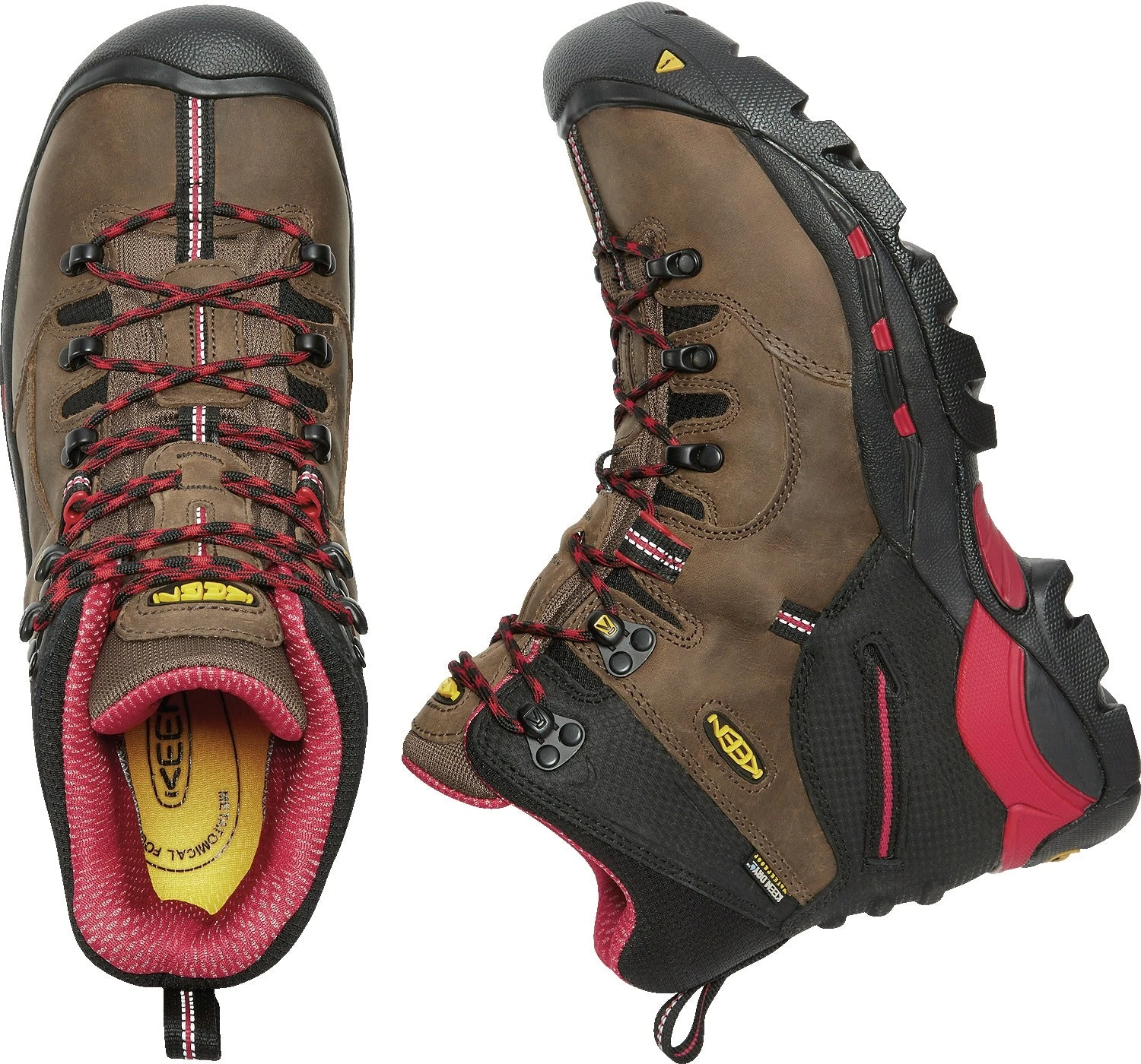 'Keen Utility' Men's 6" Pittsburgh WP Steel Toe - Bison Brown / Red / Black - Image 5