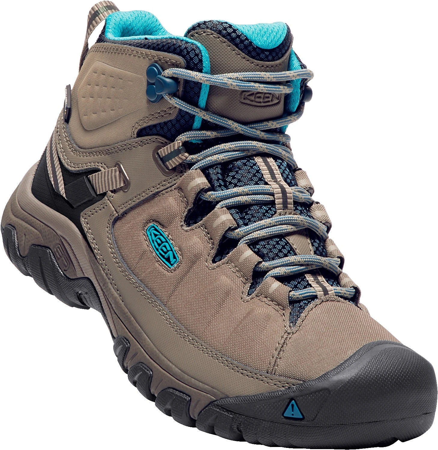 'Keen Outdoor' Women's Targhee EXP WP Mid Hiker - Brindle / Blue Coral - Image 6