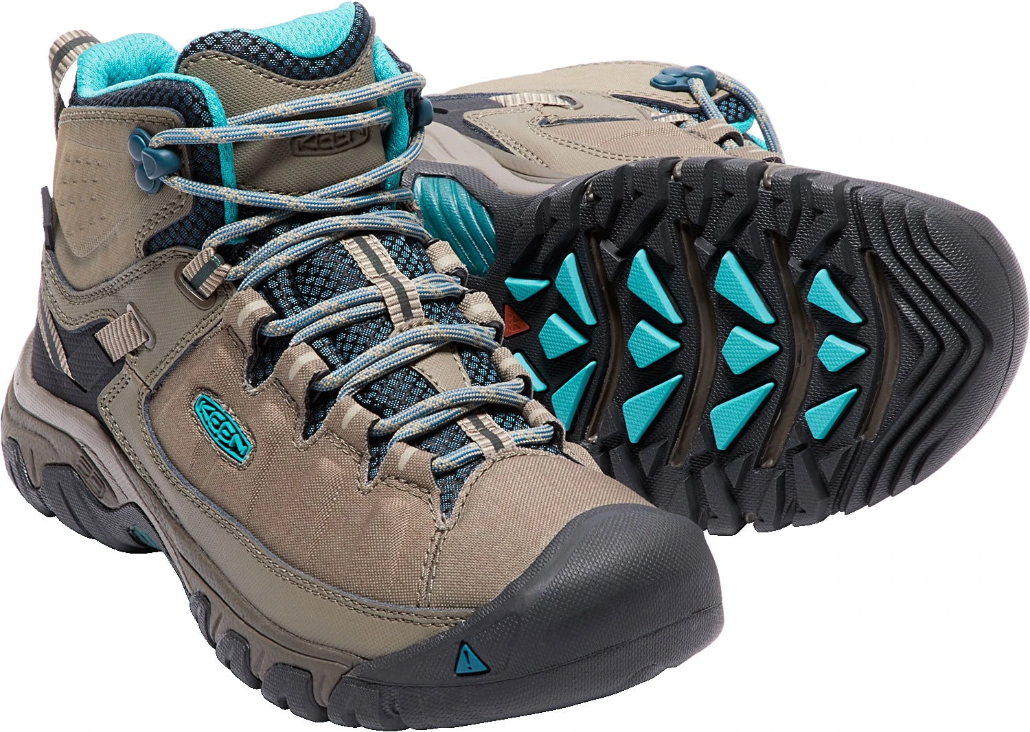 'Keen Outdoor' Women's Targhee EXP WP Mid Hiker - Brindle / Blue Coral - Image 5