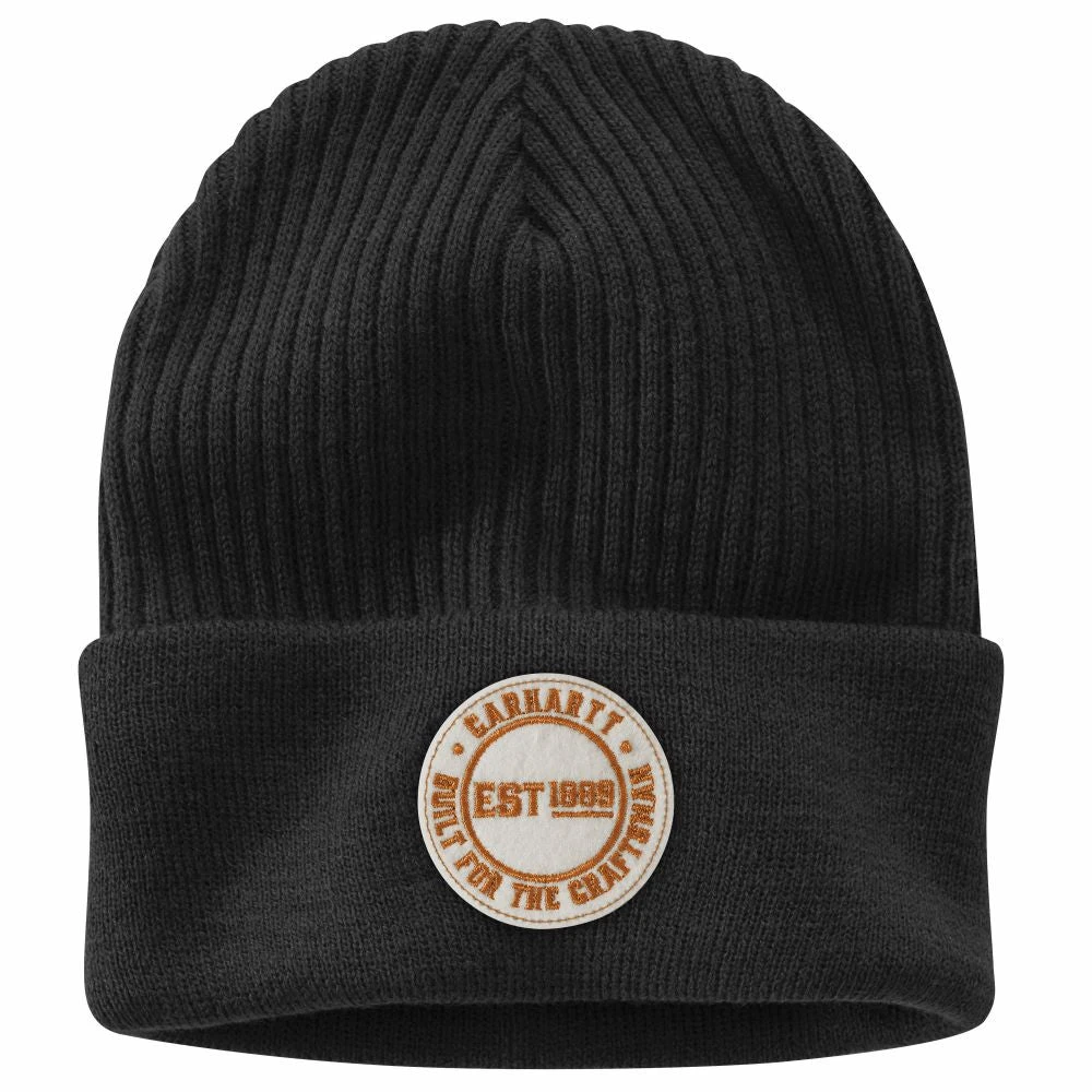 'Carhartt' Knit Cuffed Craftsman Patch Beanie - Black
