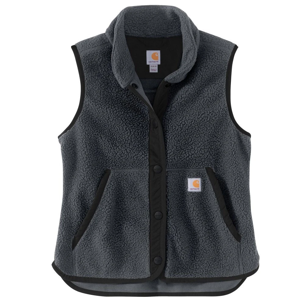 'Carhartt' Women's Button Front Fleece Vest - Granite Heather