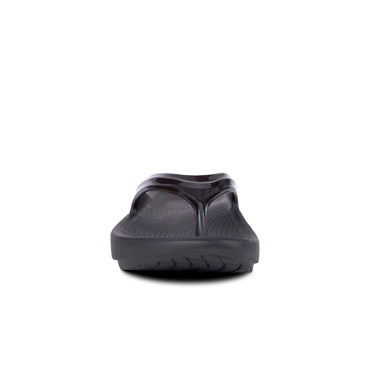 'OOFOS' Women's OOlala Thong - Black Patent - Image 5