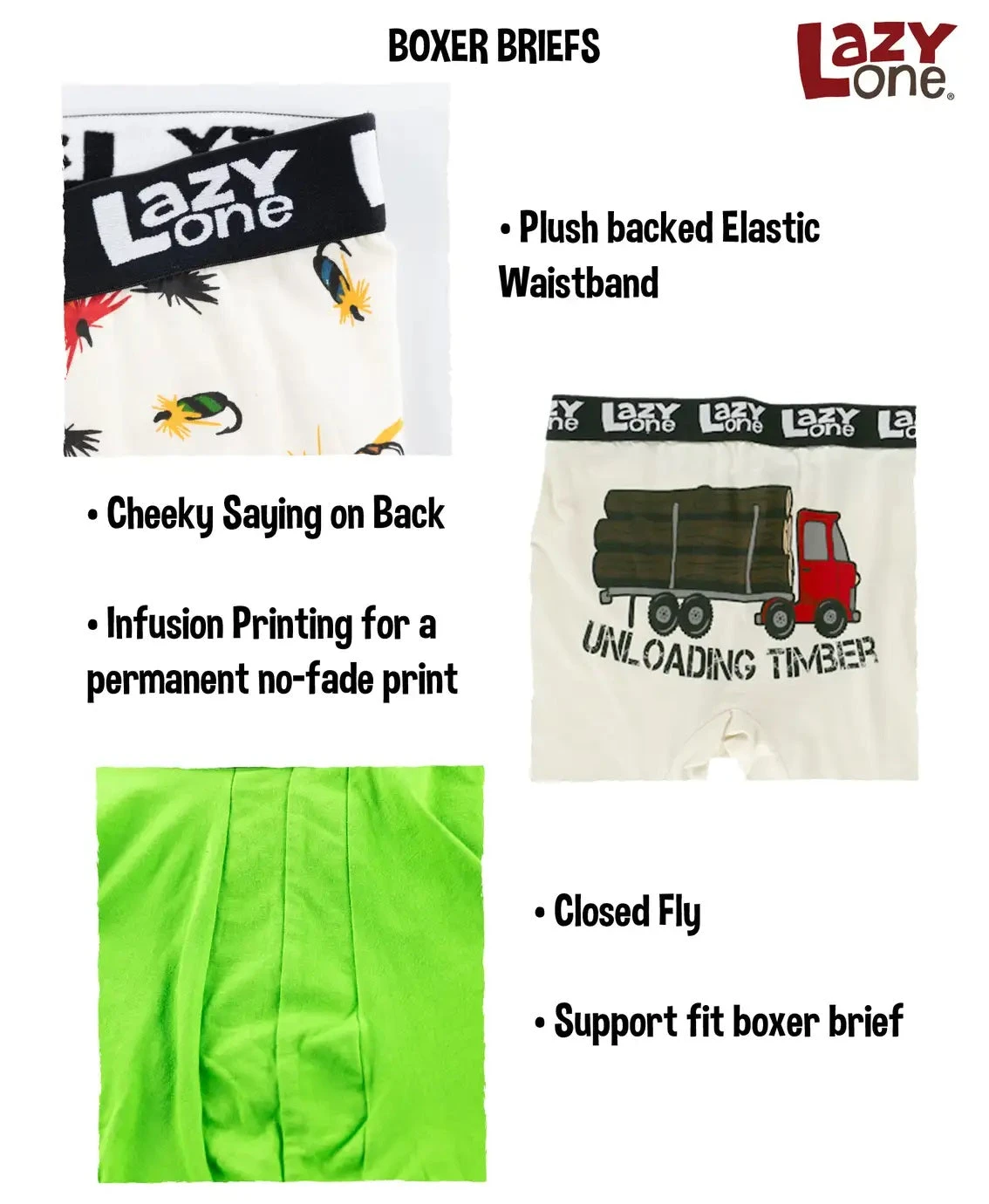 'Lazy One' Men's Unloading Timber Boxer Brief - Tan - Image 2