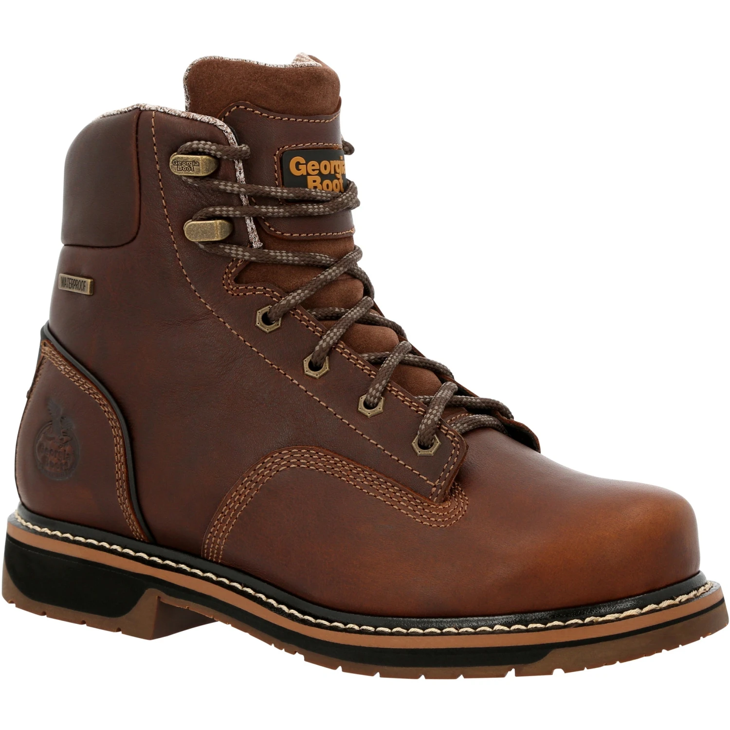 'Georgia Boot' Men's 6" Amp LT Edge EH WP Alloy Toe - Brown - Image 7