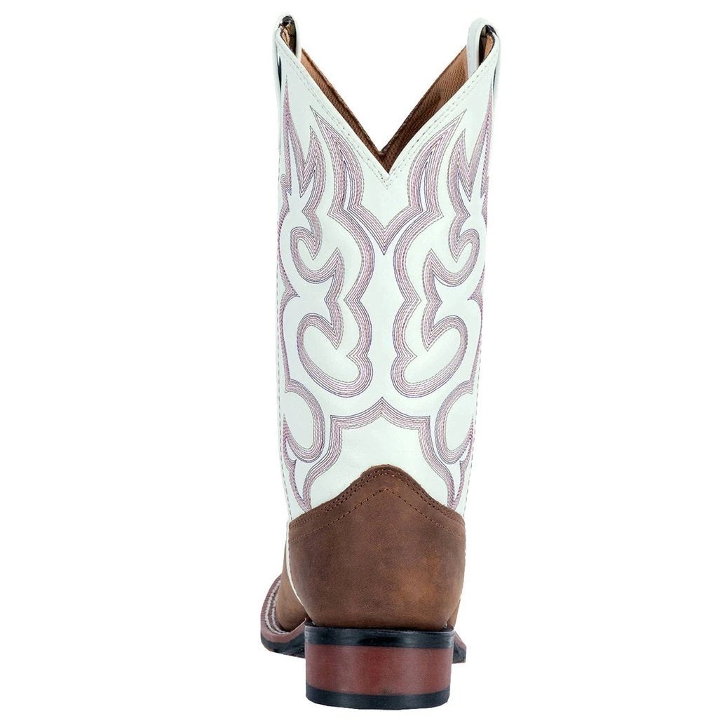 'Laredo' Women's 11" Mesquite Western Square Toe - Taupe / White - Image 5