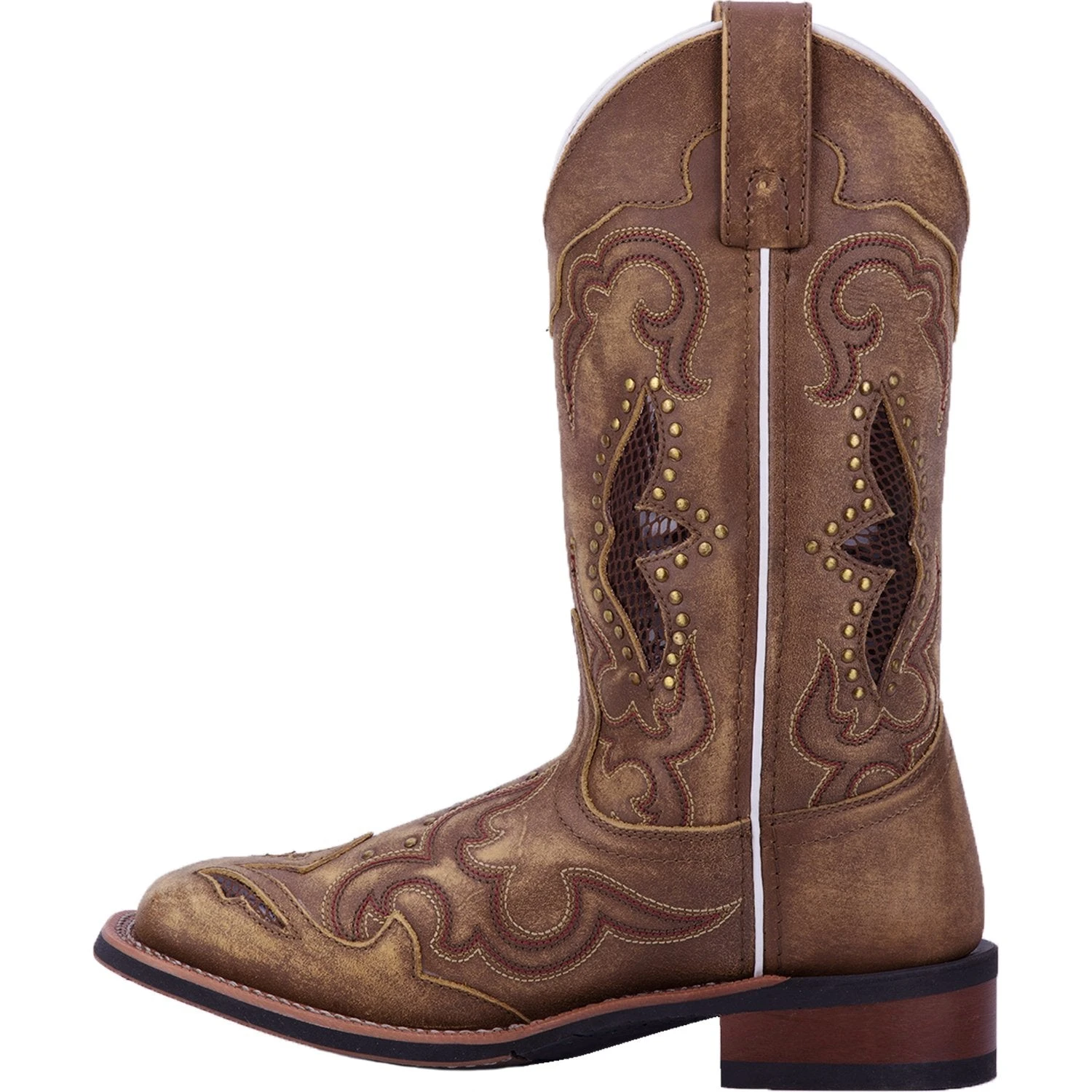 'Laredo' Women's 11" Spellbound Western Square Toe - Tan - Image 7