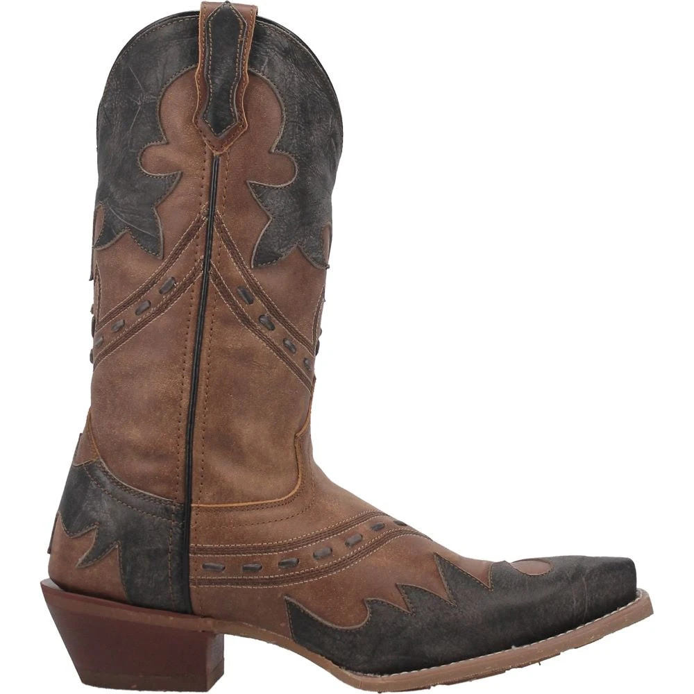 'Laredo' Men's 12" Porter Overlay Western Snip Toe - Tan - Image 3