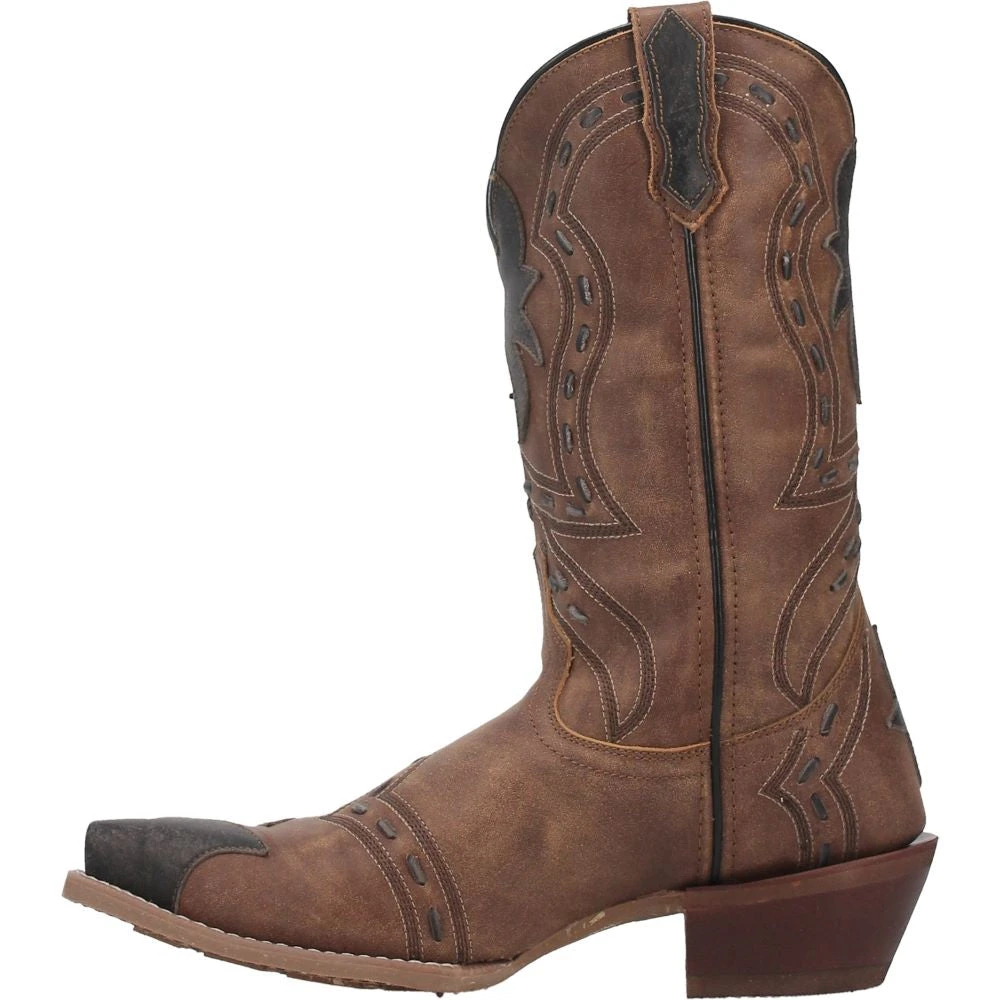 'Laredo' Men's 12" Porter Overlay Western Snip Toe - Tan - Image 2