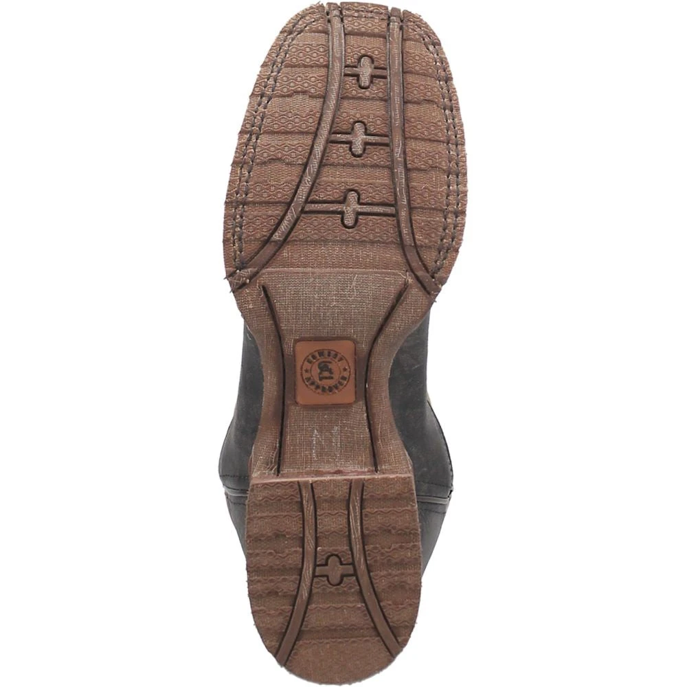 'Laredo' Men's Isaac Western Square Toe - Black / Distressed Maroon - Image 3