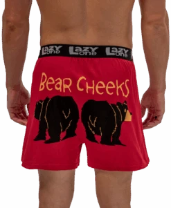 'Lazy One' Men's Bear Cheeks Boxer - Red