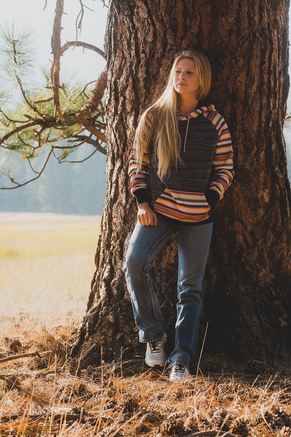 'Hooey' Women's Catalina Space Dye Hoody - Black / Serape - Image 2