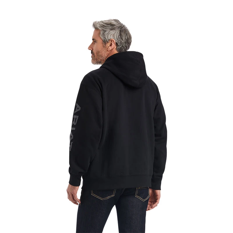 'Ariat' Men's Ariat Logo Hoodie - Black - Image 2