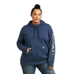 'Ariat' Women's Rebar Graphic Hoodie - Navy Heather