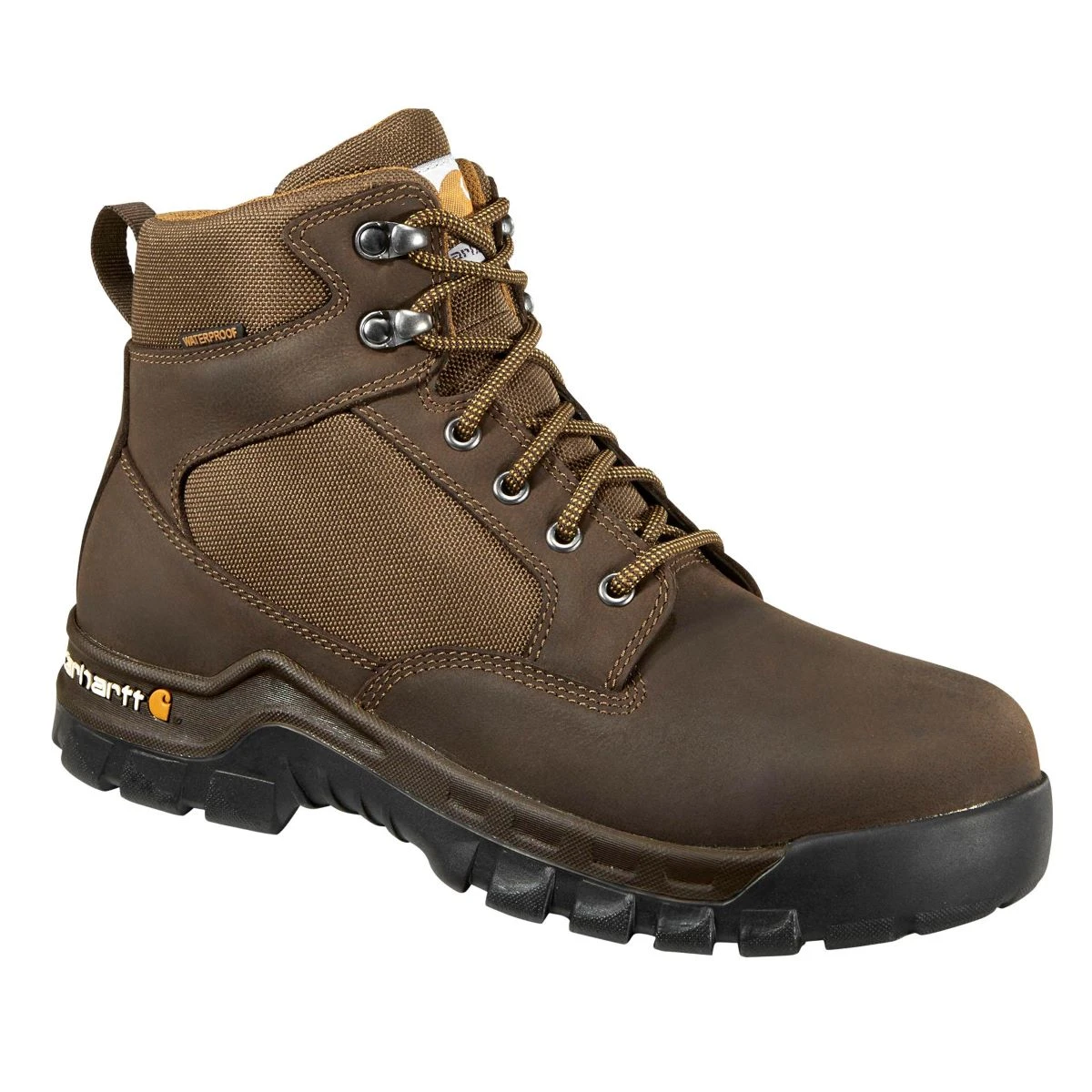 'Carhartt' Men's 6" Rugged Flex® EH WP Steel Toe - Chocolate Brown / Oil Tan - Image 6