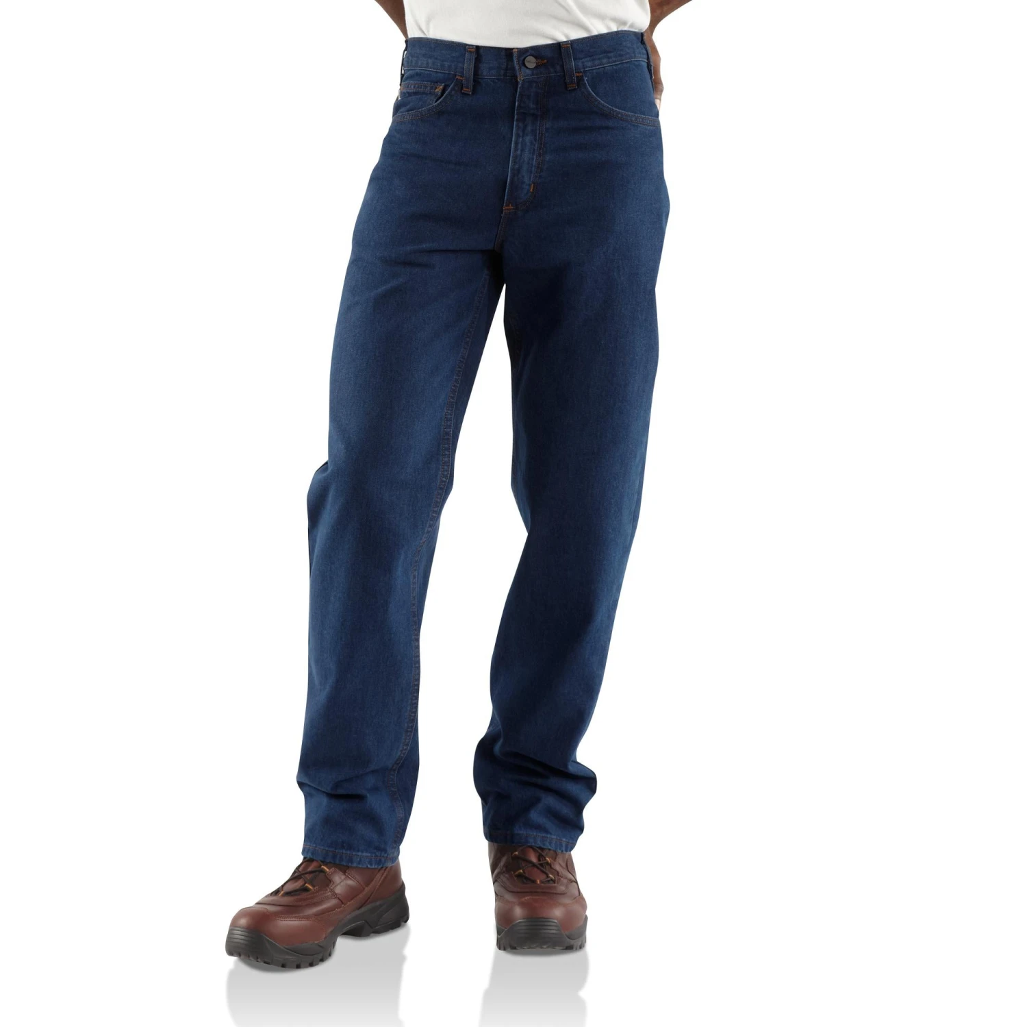 Carhartt' Men's Flame-Resistant Signature Relaxed Fit Denim Jean - Denim