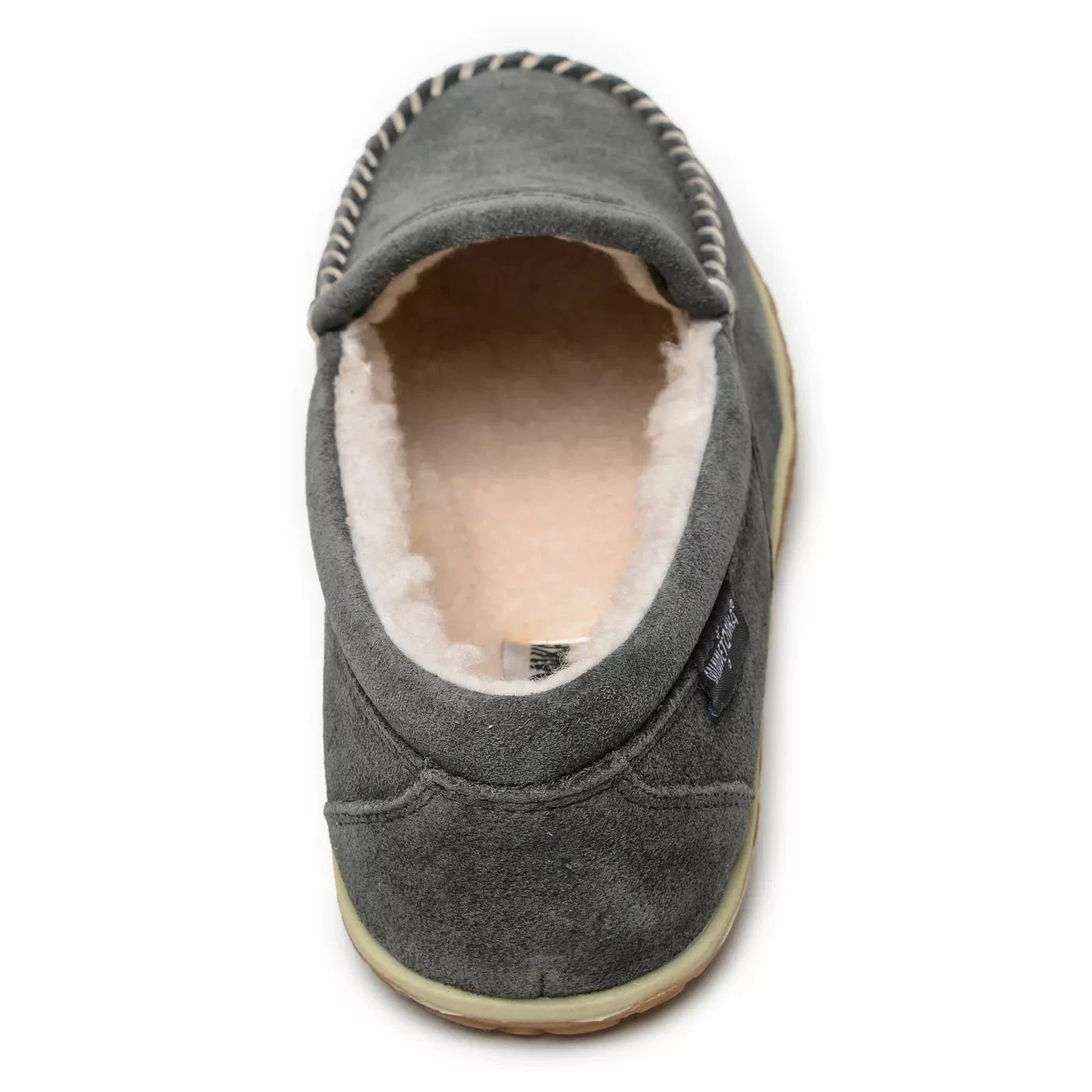 'Minnetonka' Men's Suede Tilden Moc Slipper - Grey - Image 5