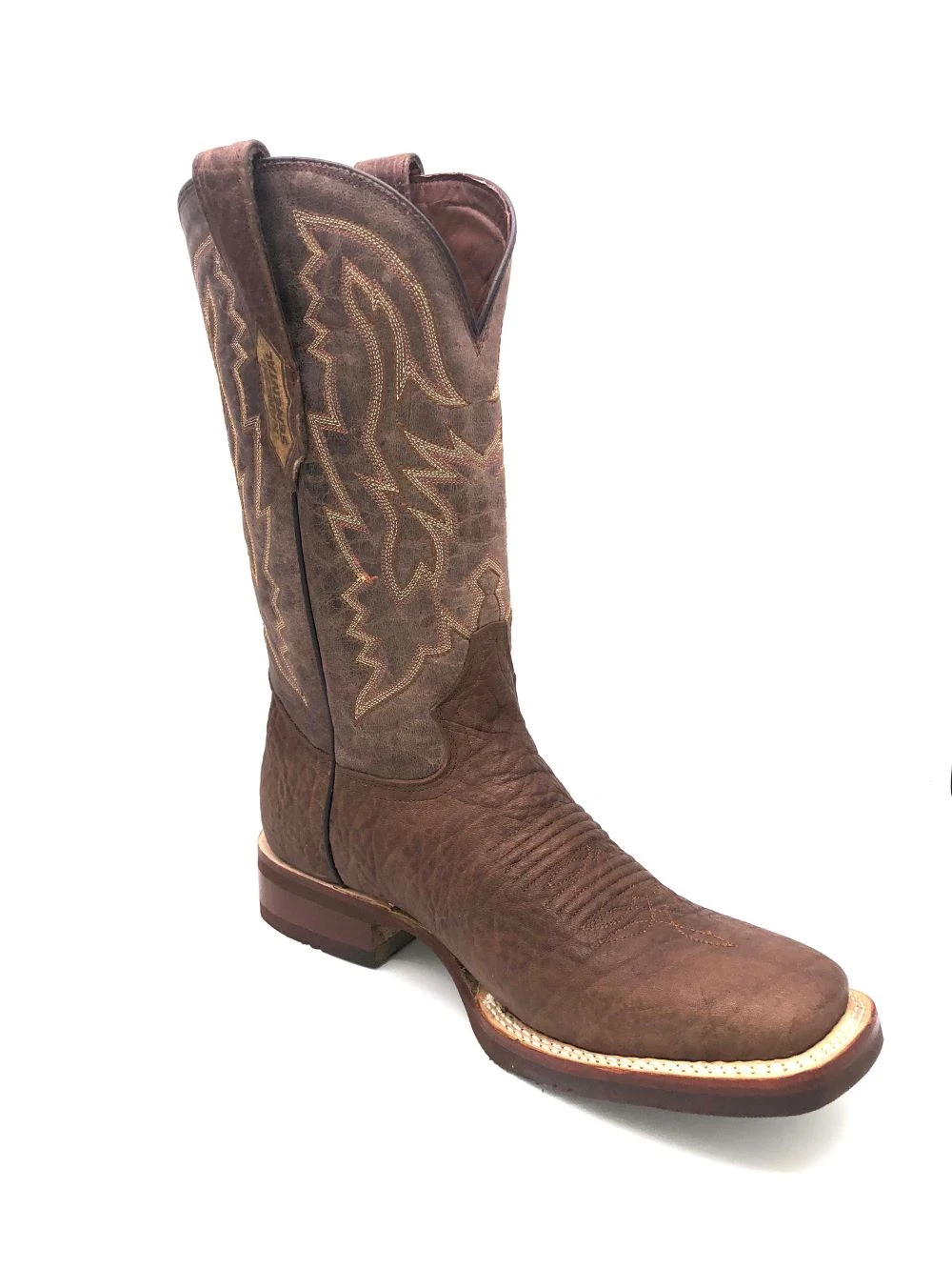 'Tanner Mark' Men's 13" Western Square Toe - Brown / Brown - Image 5