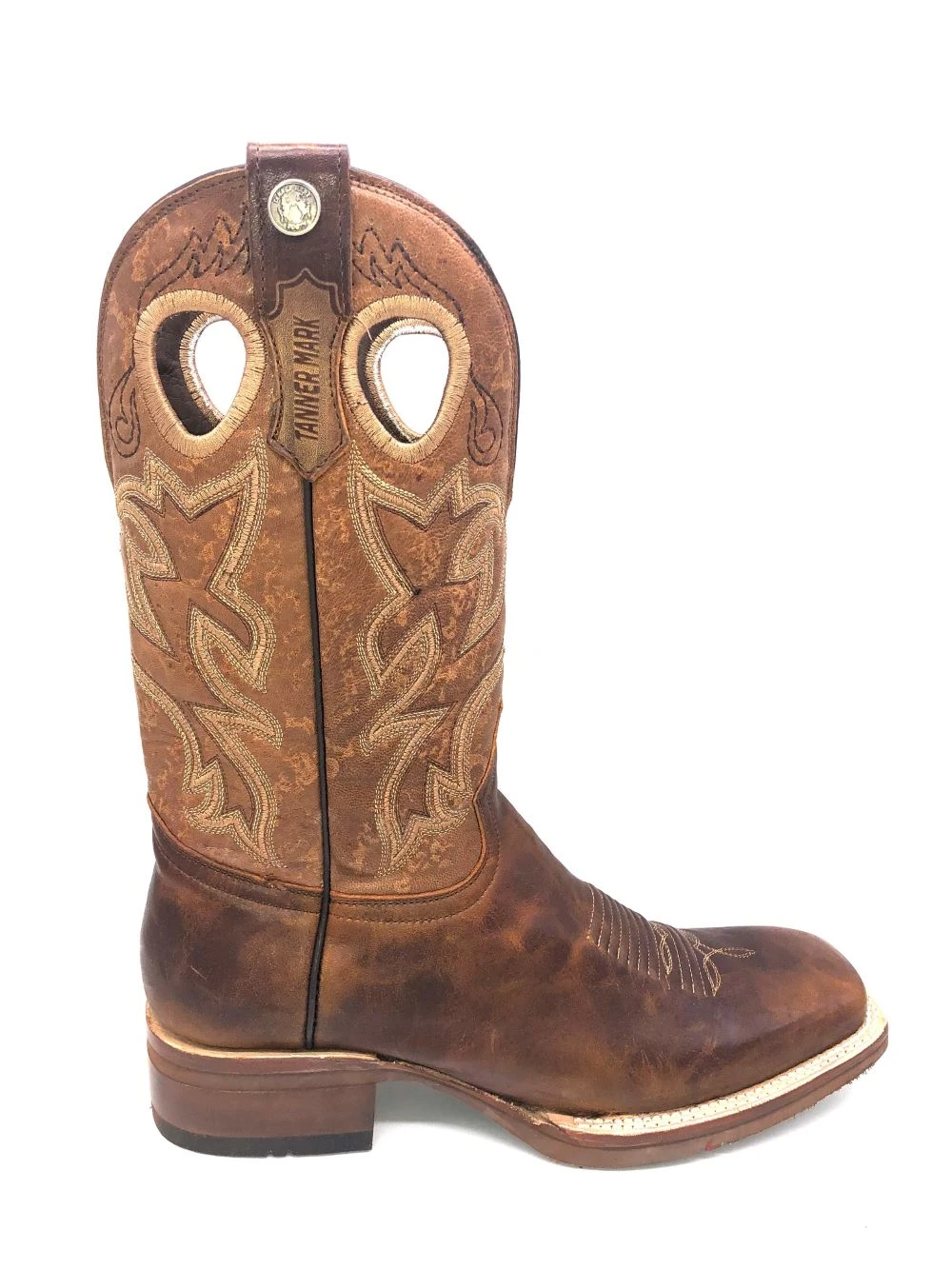 'Tanner Mark' Men's 13" Western Square Toe - Orange (Tan) / Marble Orix