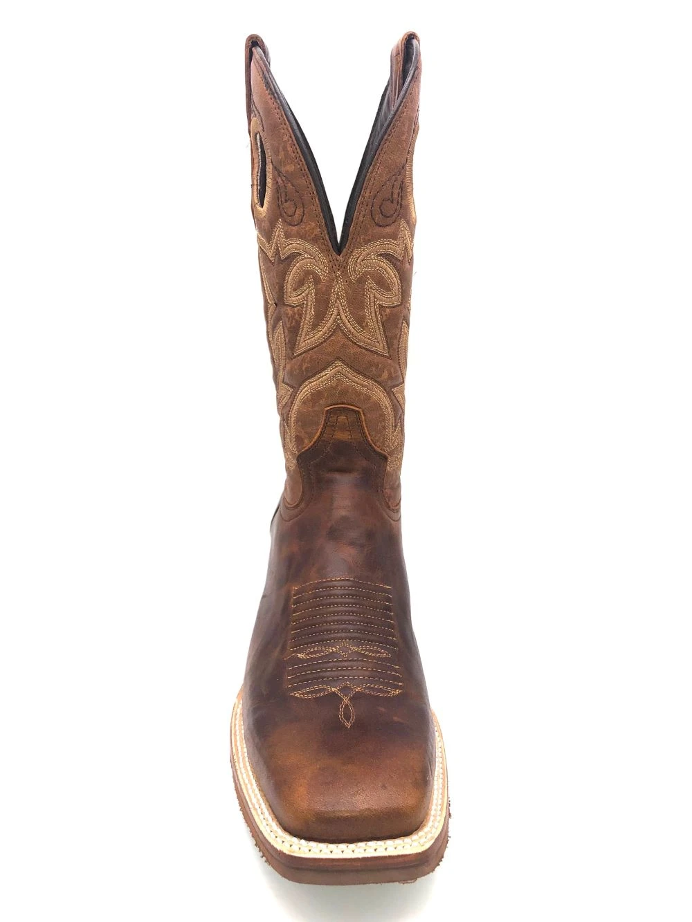 'Tanner Mark' Men's 13" Western Square Toe - Orange (Tan) / Marble Orix - Image 2