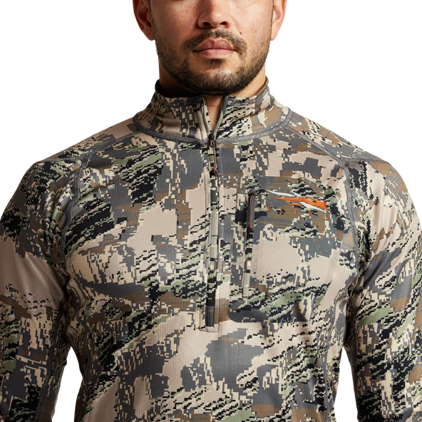 'Sitka' Men's Core Midweight Zip T-Shirt - Big Game : Optifade Open Country - Image 3