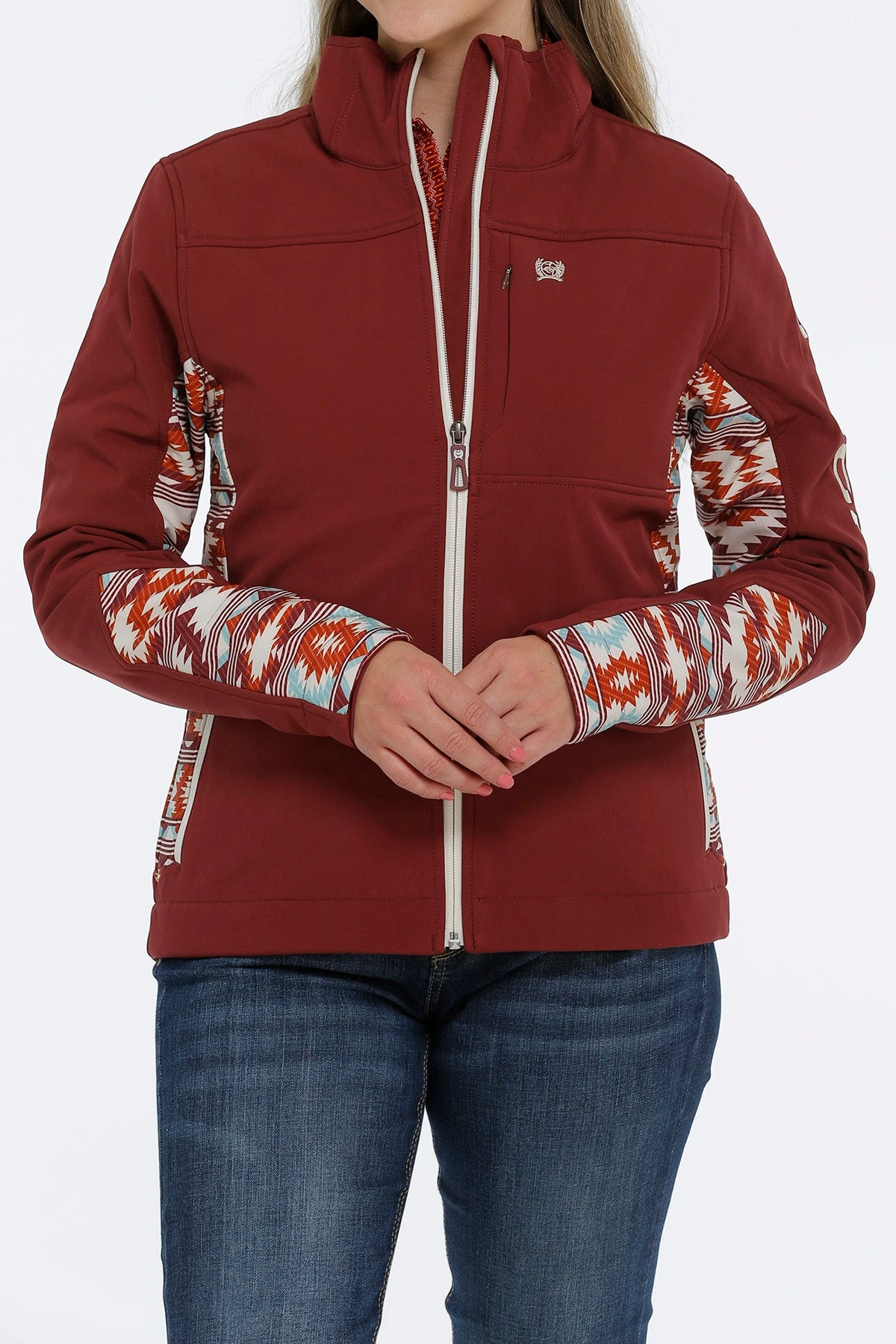 'Cinch' Women's Concealed Carry Bonded Jacket - Burgundy - Image 2