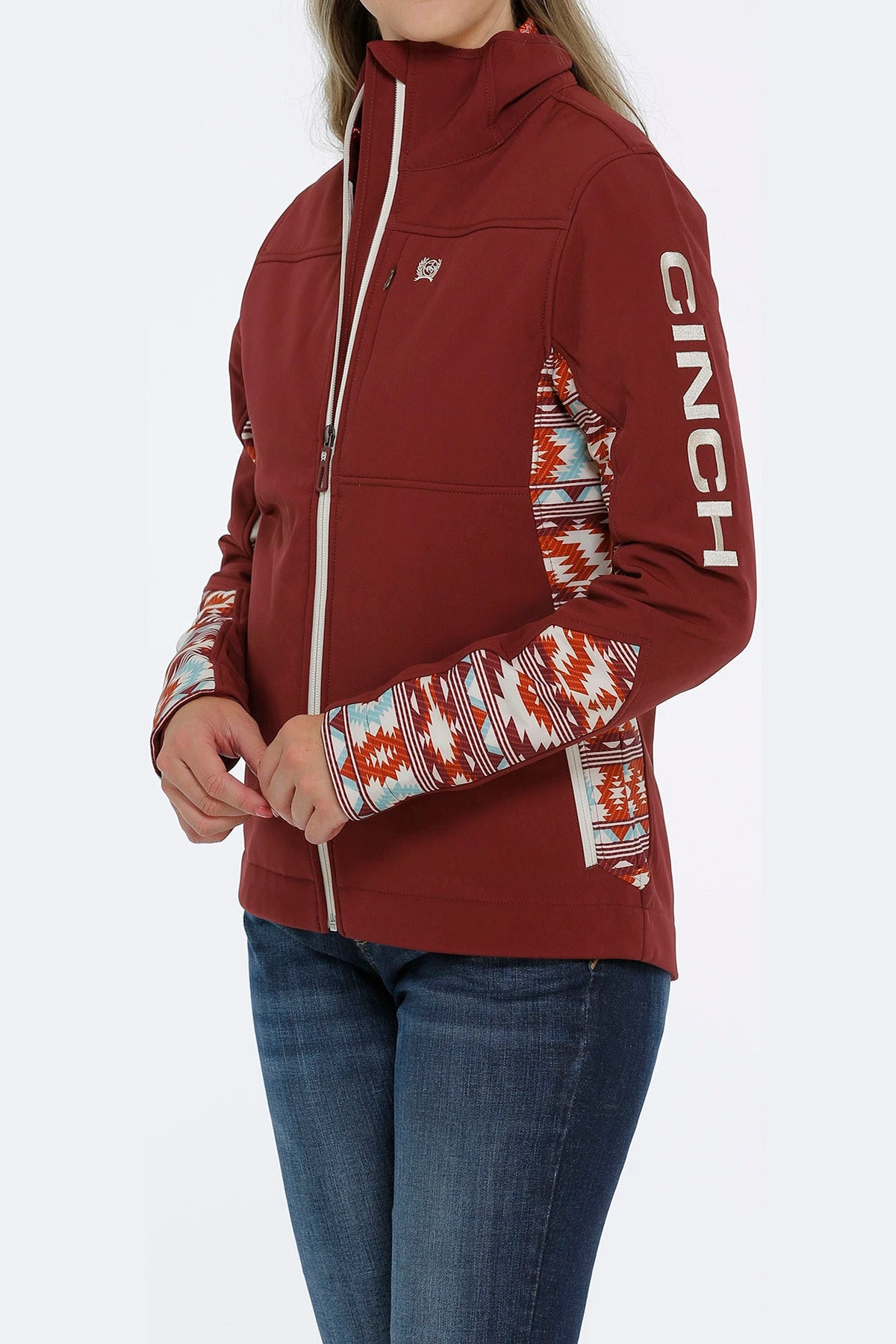'Cinch' Women's Concealed Carry Bonded Jacket - Burgundy - Image 4