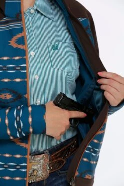 'Cinch' Women's Concealed Carry Bonded Jacket - Brown