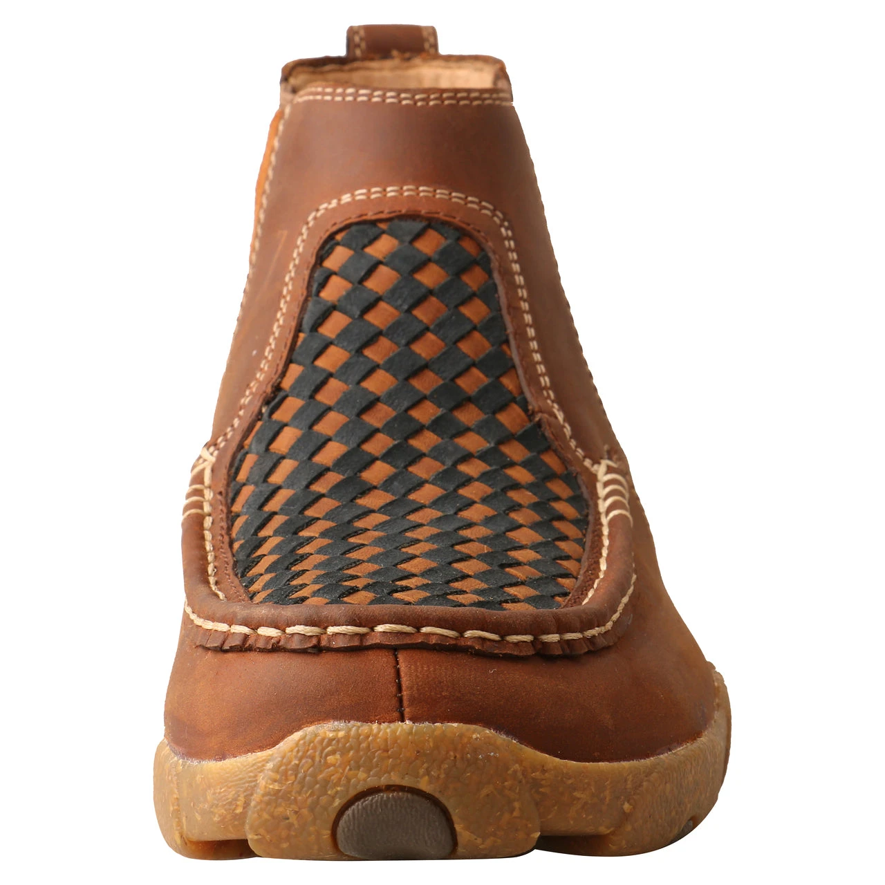 'Twisted X' Men's 4" Chelsea Basket Weave Driving Moc - Oiled Saddle - Image 2
