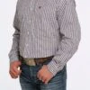 'Cinch' Men's Geo Stripe Classic Fit Button Down - White