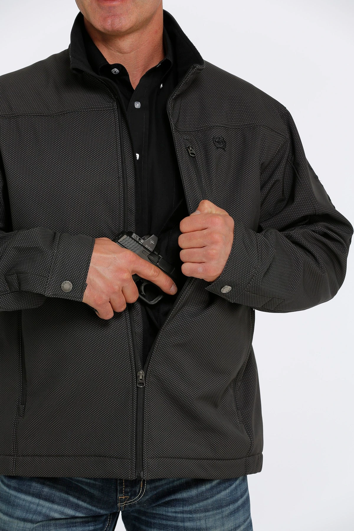 'Cinch' Men's Concealed Carry Bonded Jacket - Brown
