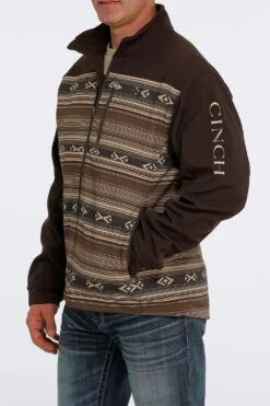 'Cinch' Men's Bonded Jacket - Brown Aztec
