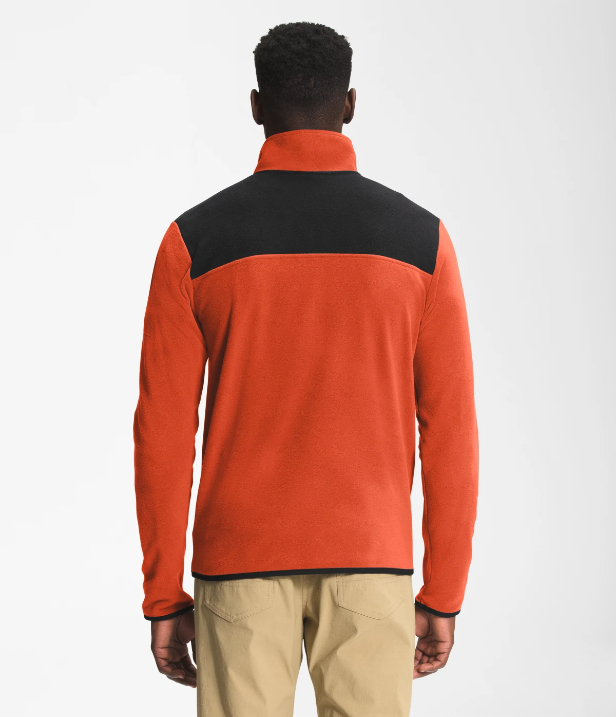 'The North Face' Men's TKA Glacier Snap Pullover - Burnt Ochre / TNF Black - Image 2