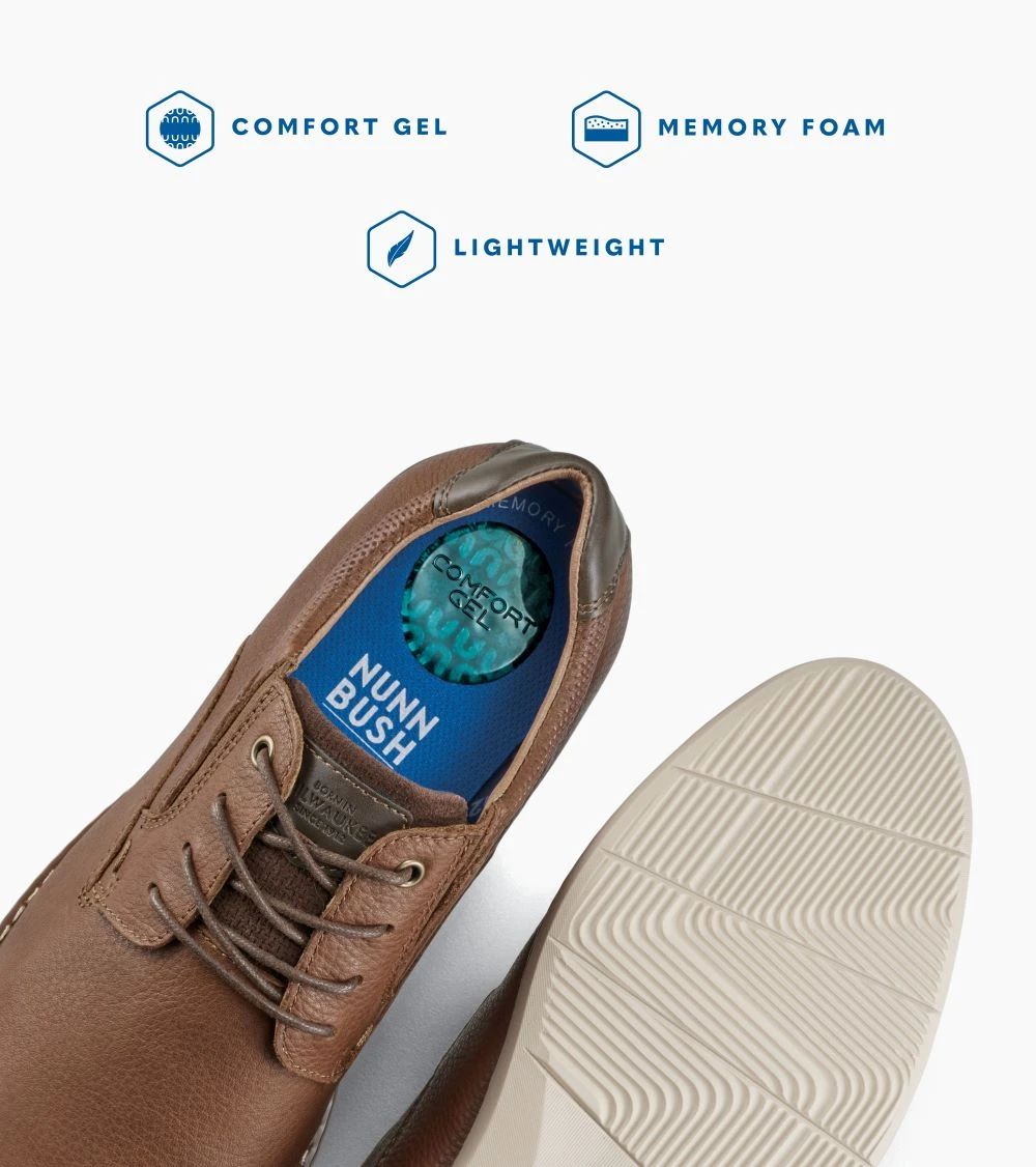 'Nunn Bush' Men's Baybridge Plain Toe Oxford - Brown - Image 7