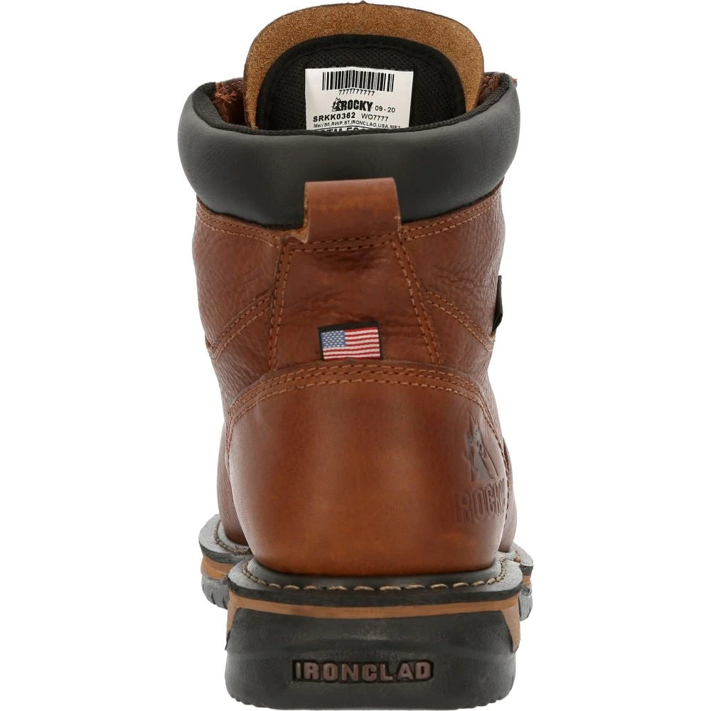 'Rocky' Men's 6" Ironclad MetGuard EH WP Steel Toe - Brown - Image 3