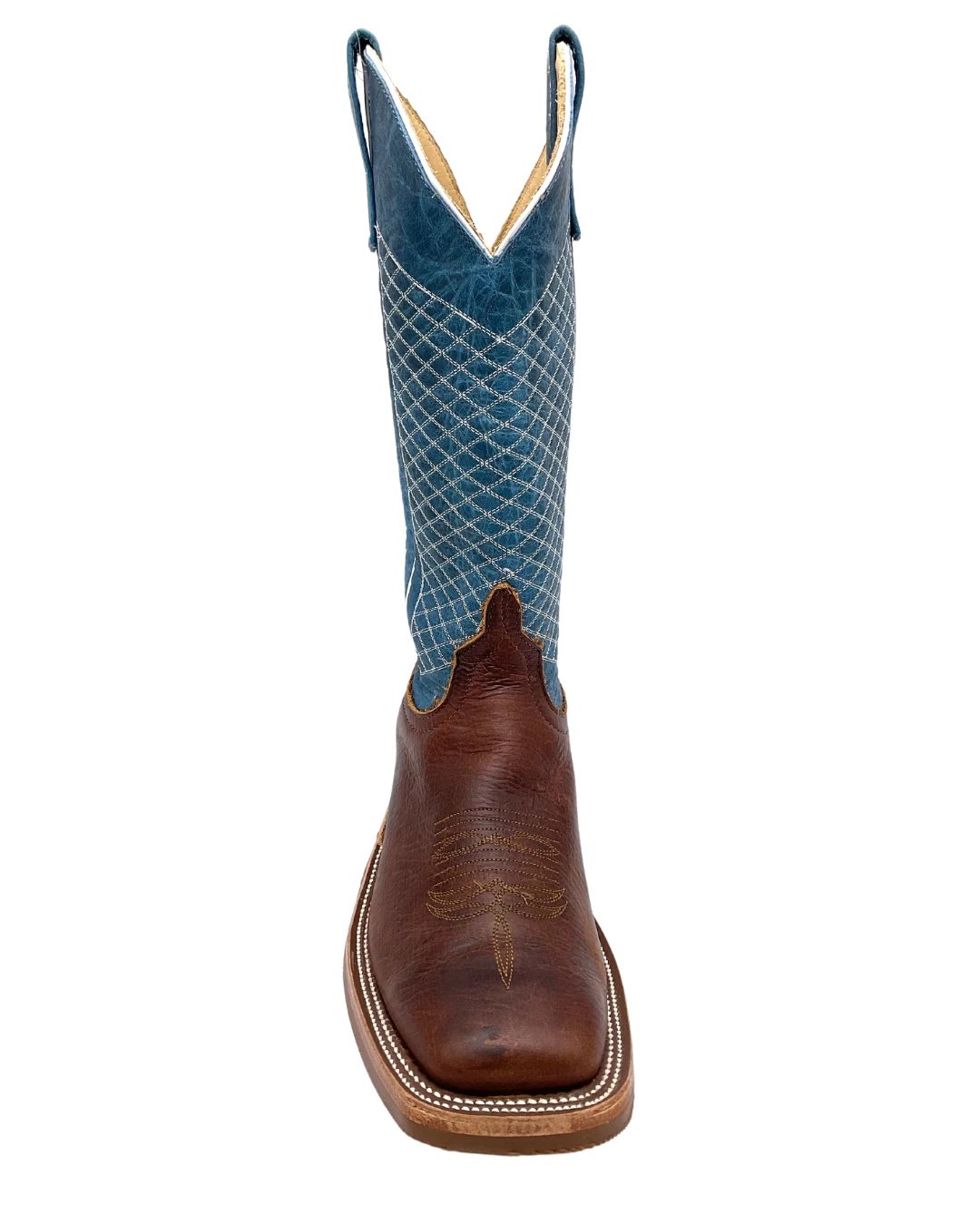 'Anderson Bean' Men's 13" Western Square Toe - Bison / Blue Lava - Image 4