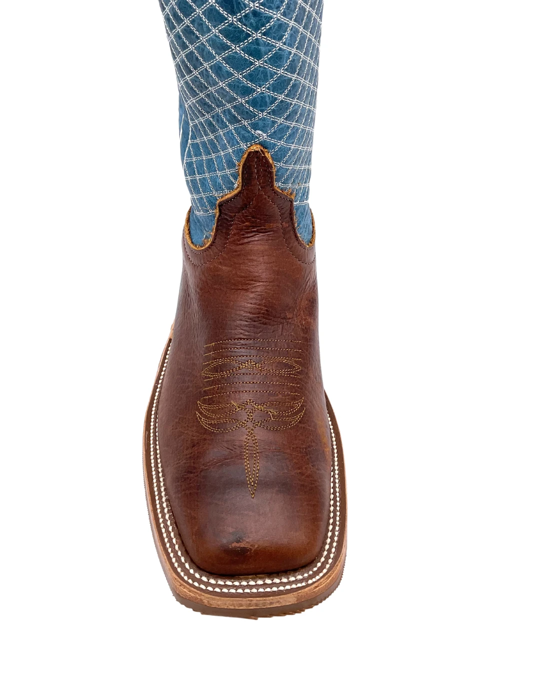 'Anderson Bean' Men's 13" Western Square Toe - Bison / Blue Lava - Image 2