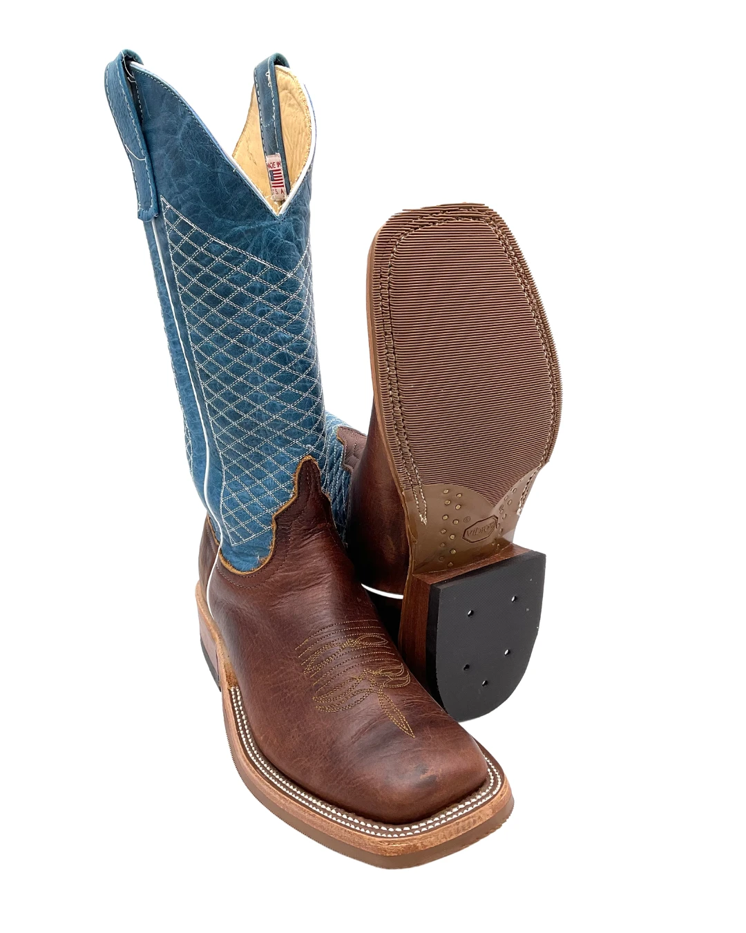 'Anderson Bean' Men's 13" Western Square Toe - Bison / Blue Lava - Image 3