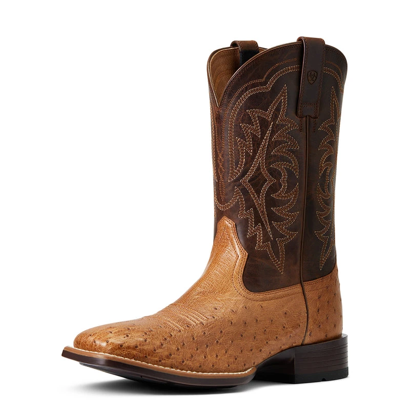 'Ariat' Men's 11" Night Life Ultra Western Square Toe - Ranger Smooth Quill Ostrich / Beam Brown - Image 6