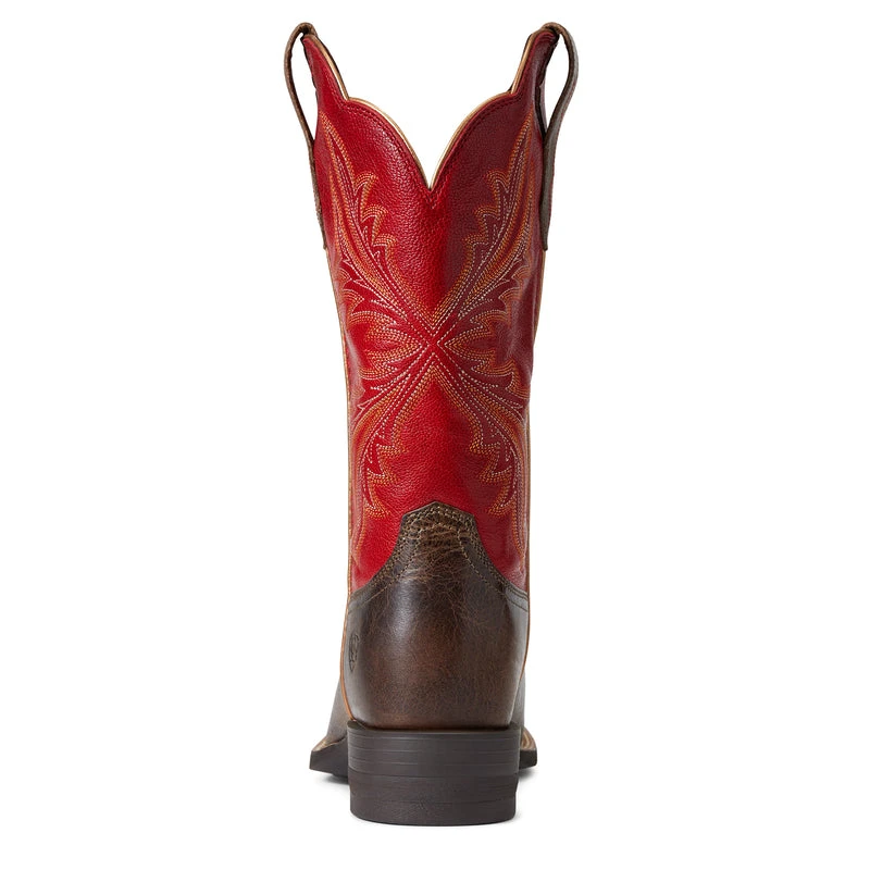 'Ariat' Women's West Bound Square Toe - Sable / Red - Image 5