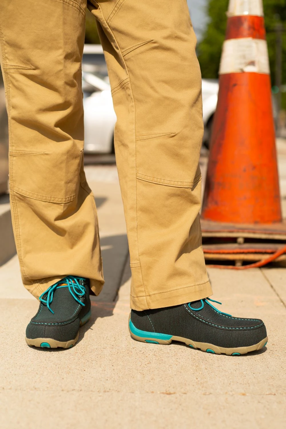 'Twisted X' Women's Chukka Driving Moc EH Comp Toe - Dark Teal / Turquoise - Image 8