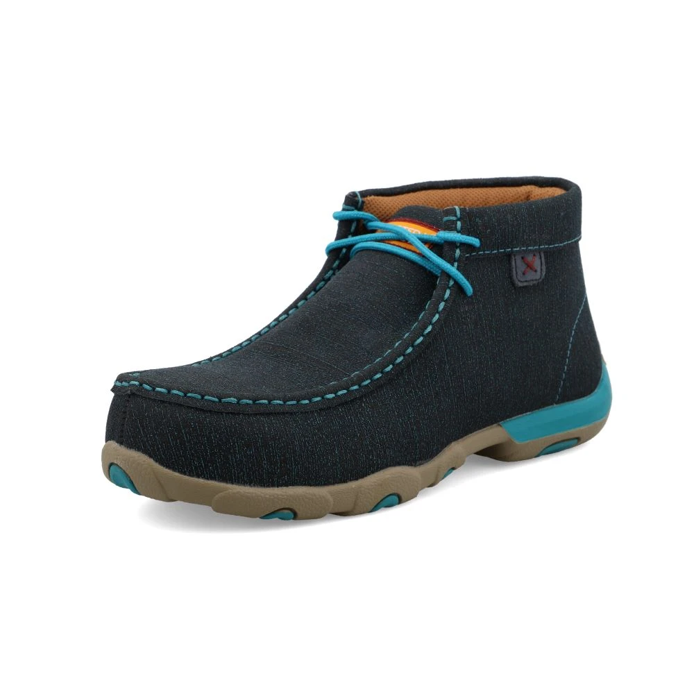 'Twisted X' Women's Chukka Driving Moc EH Comp Toe - Dark Teal / Turquoise