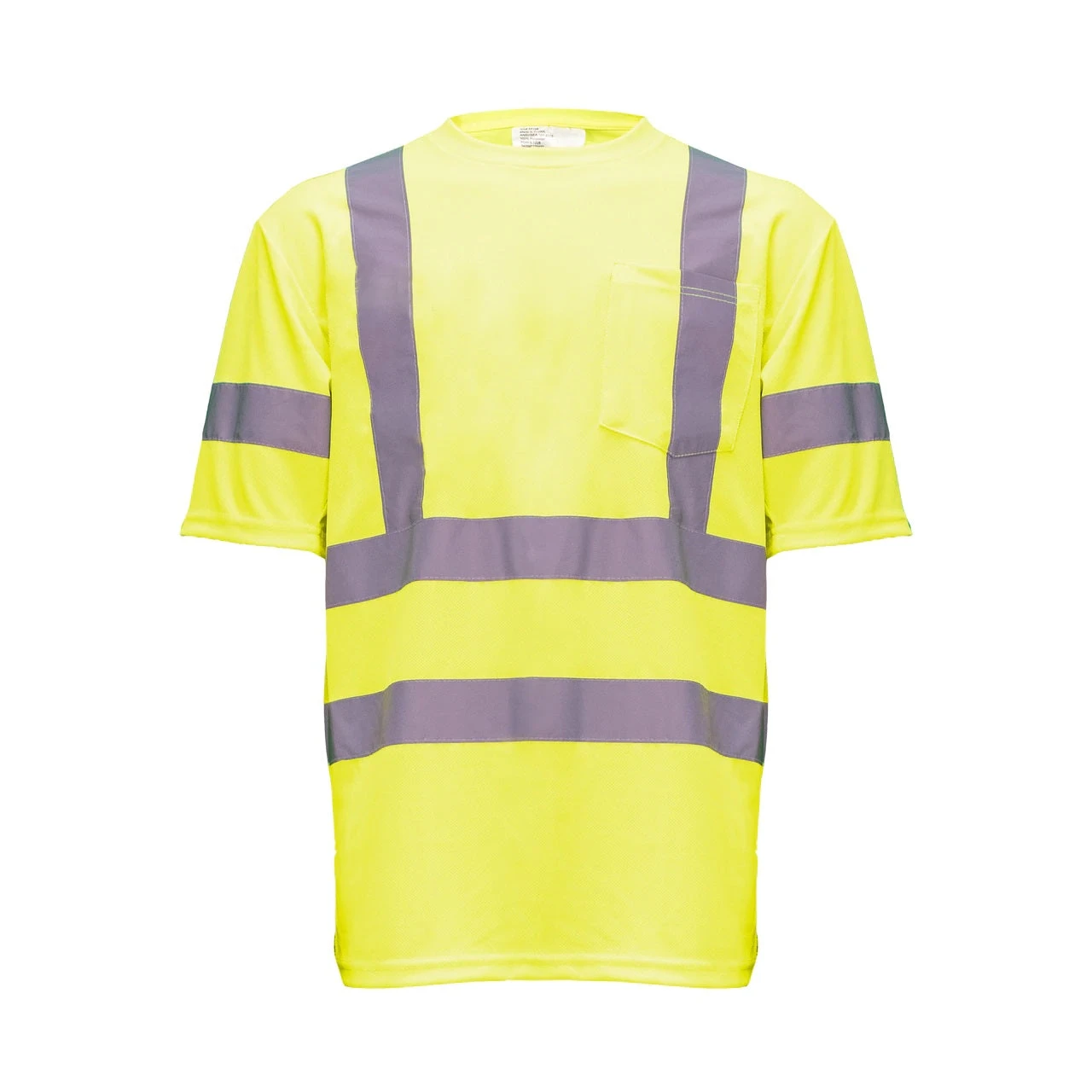 'KEY' Men's Hi-Visibility Pocket T-Shirt - Hi-Vis Yellow