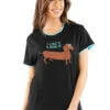 'Lazy One' Women's Long To Be Around You PJ Tee - Black
