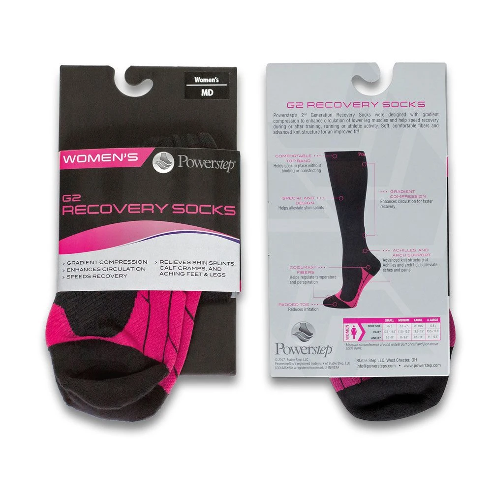 'Powerstep' Women's G2 Recovery Sock - Black - Image 4