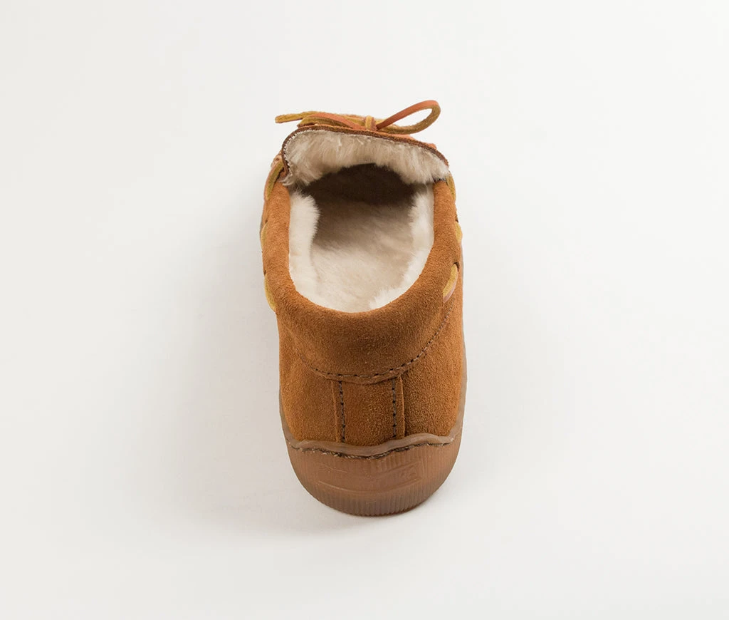 'Minnetonka' Men's Pile Lined Hardsole Moc Slipper - Brown (Wide) - Image 3