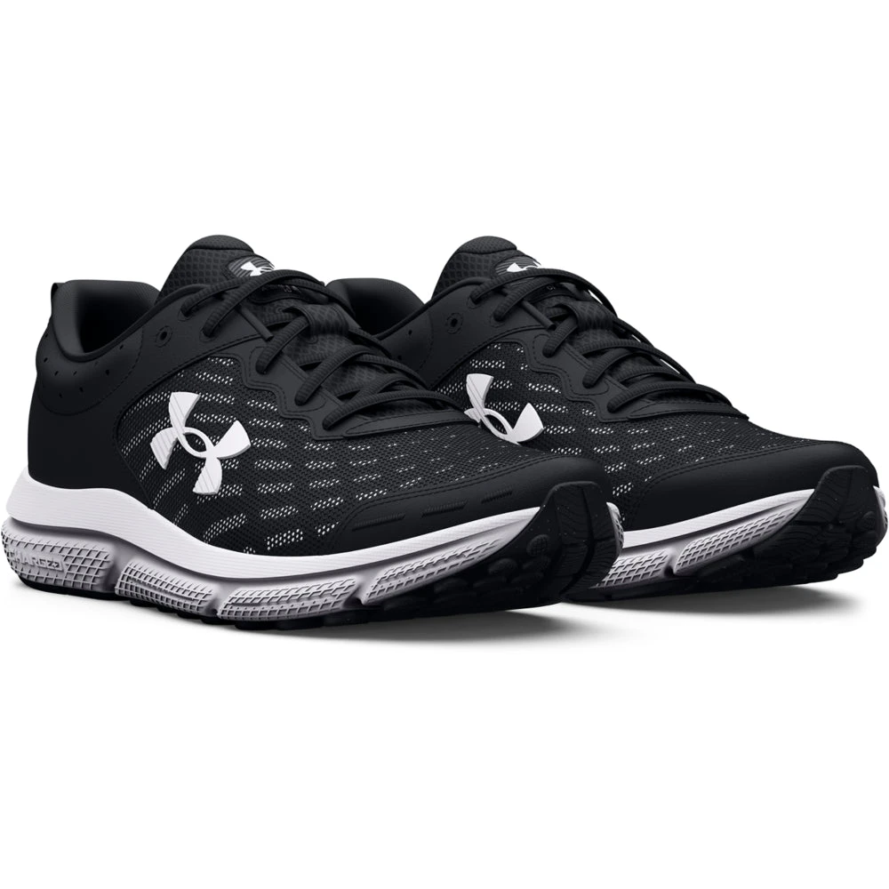 'Under Armour' Men's Charged Assert 10 - Black / White (Extra Wide) - Image 4