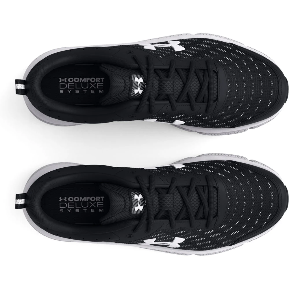'Under Armour' Men's Charged Assert 10 - Black / White (Extra Wide) - Image 2